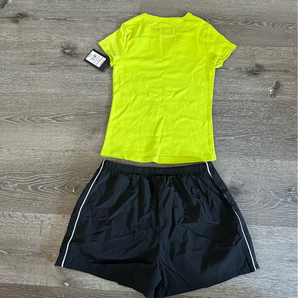 NWT Girls 10/12 Art Class Athletic Outfit Black Sport Shorts & Green Cotton Top - Picture 6 of 6